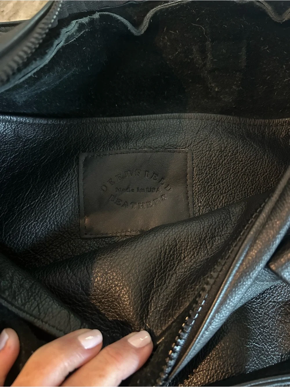 Deerfield leather made in usa Classic Black Leather Men’s Briefcase Bag